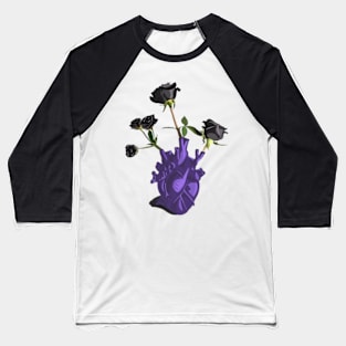 black rose heart Baseball T-Shirt